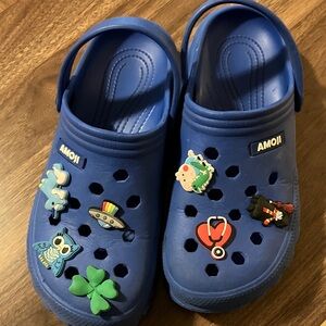 AMO Kids Blue Clogs with Playful Charms